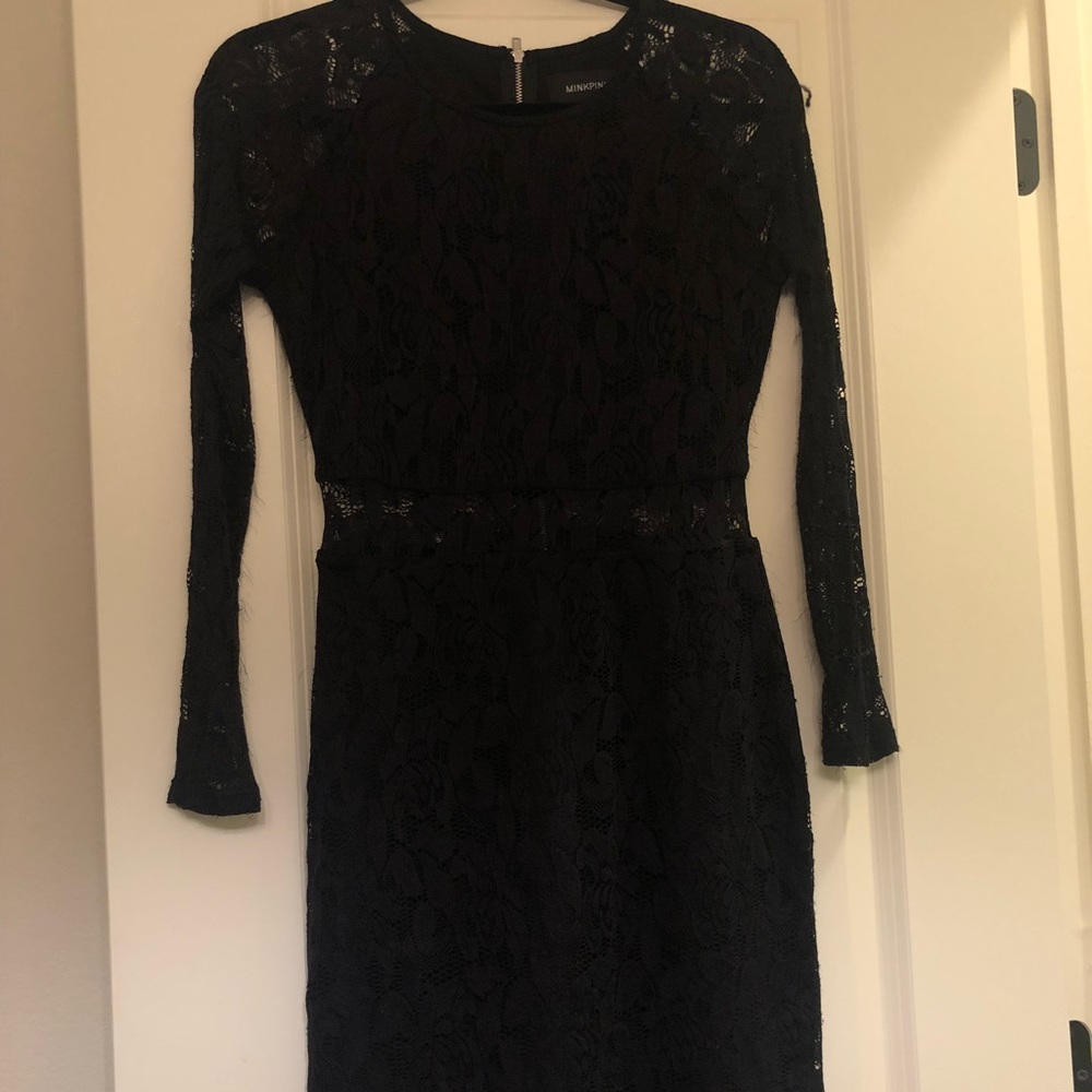MinkPink lace midi dress